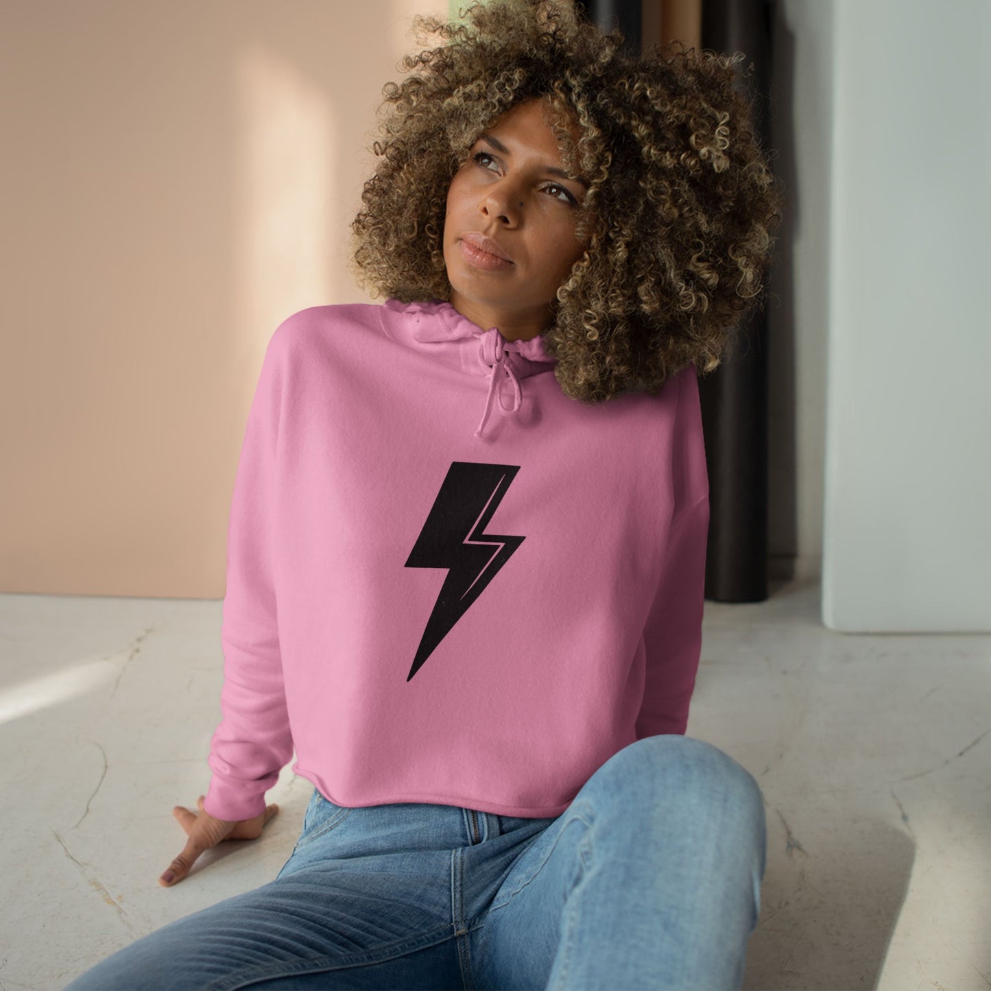 Lightning Bolt Crop Hoodie