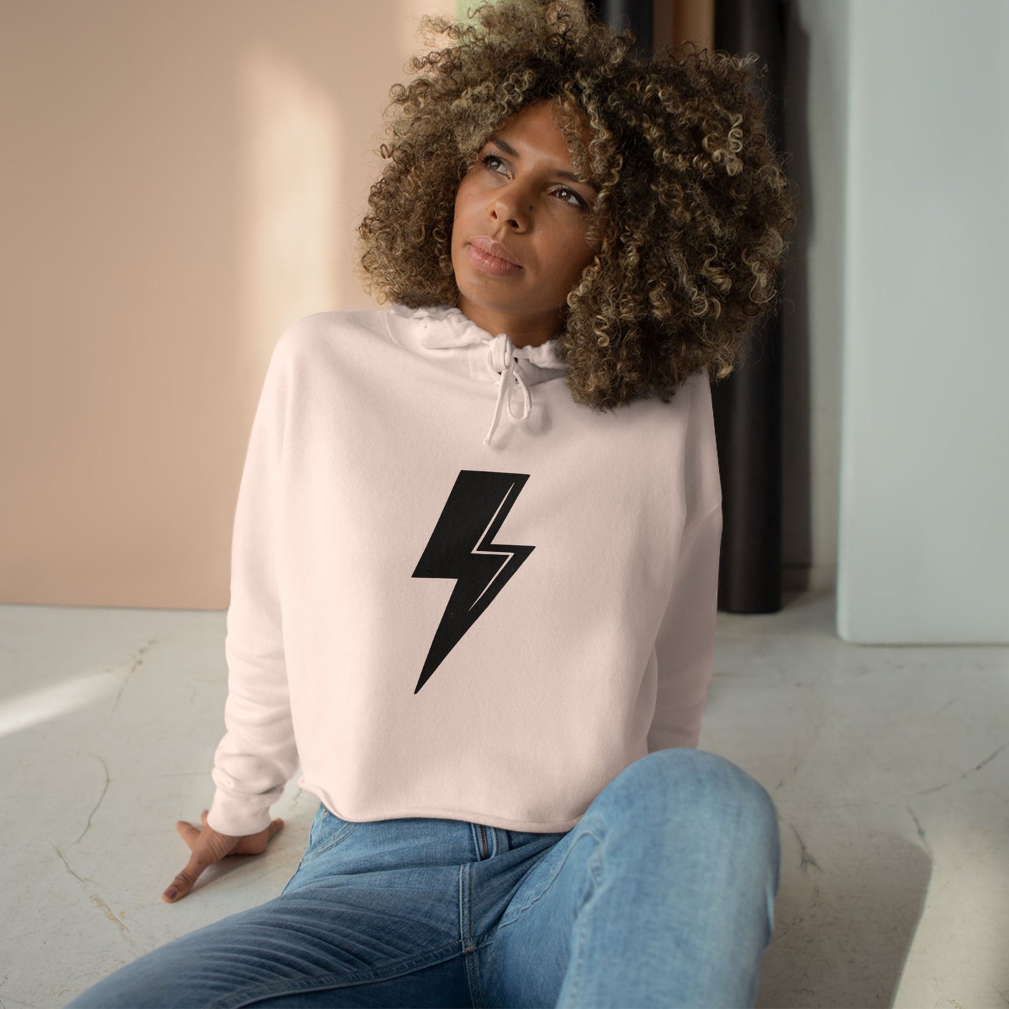 Lightning Bolt Crop Hoodie