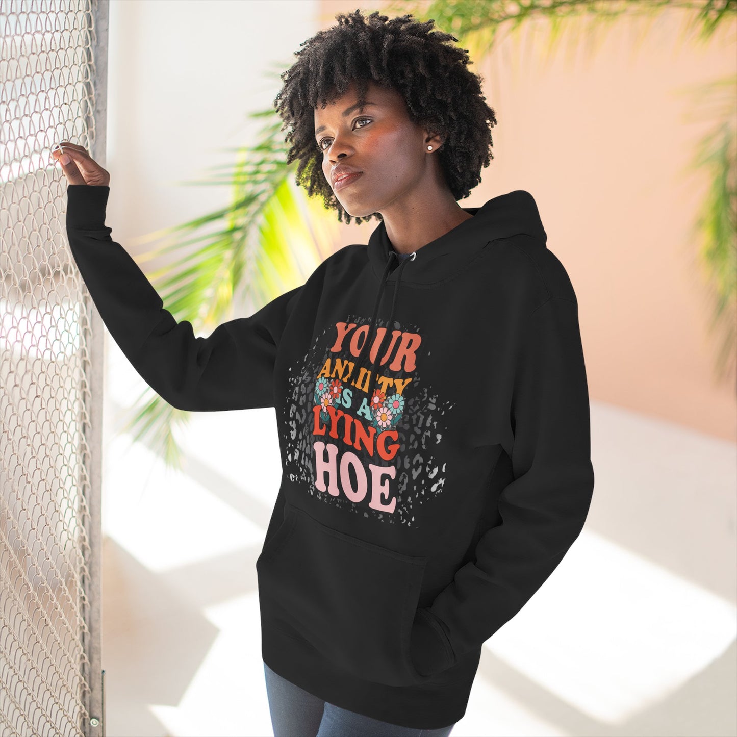 Anxiety is a lying hoe - fleece hoodie