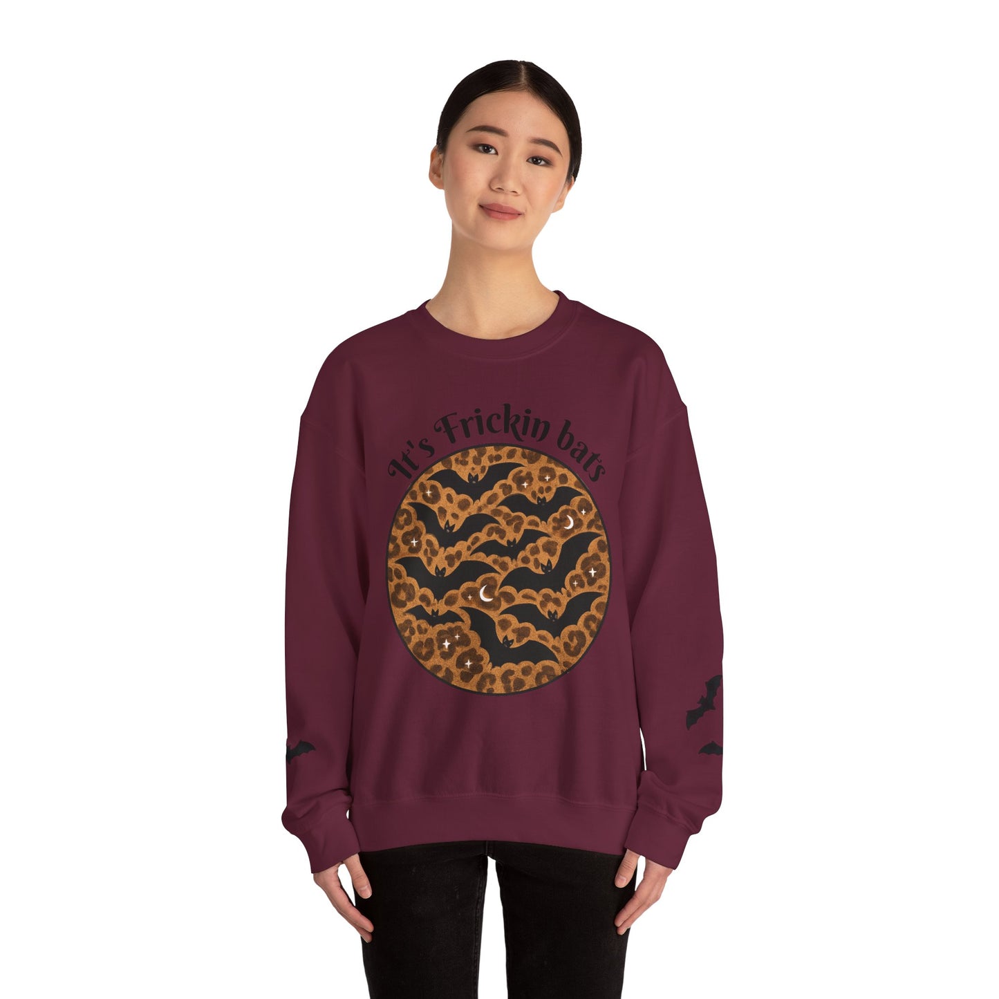Halloween Bat Sweatshirt, Cozy Unisex Crewneck, Funny Fall Apparel, Spooky Season Gift, Festive Casual Wear