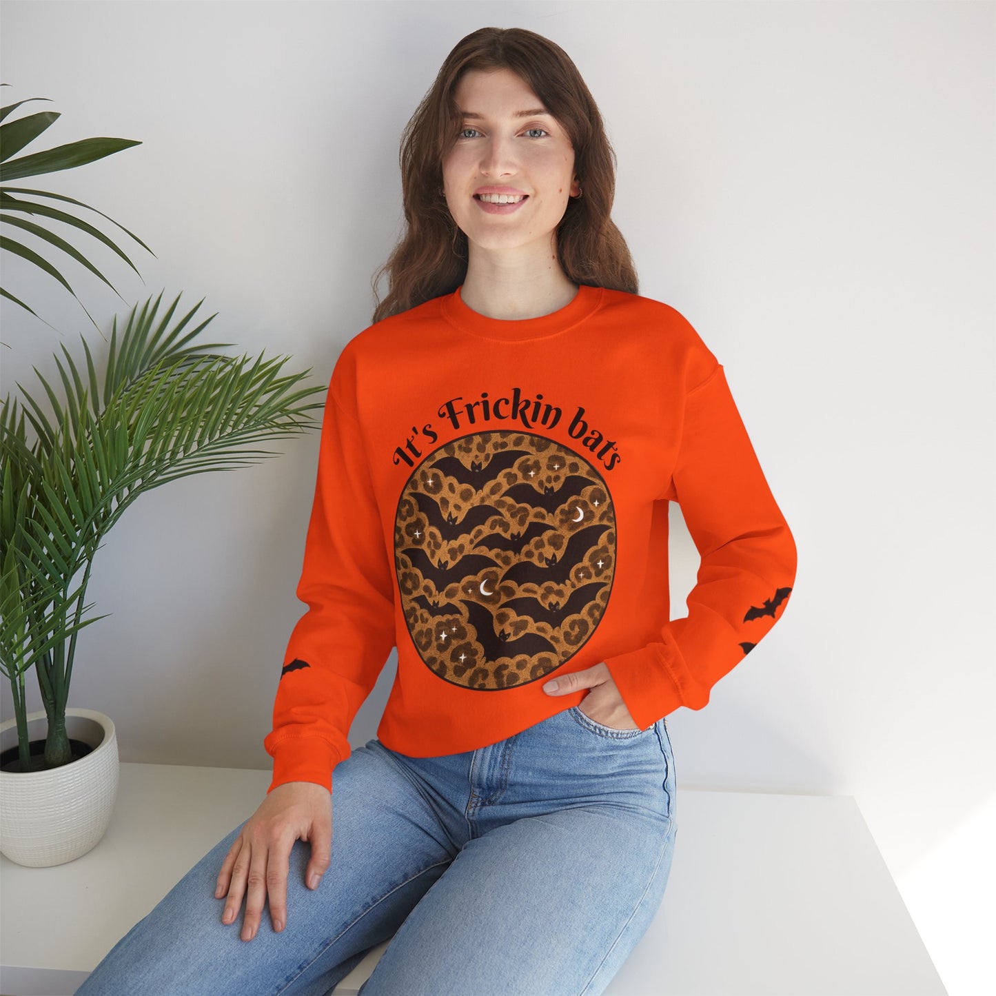 Halloween Bat Sweatshirt, Cozy Unisex Crewneck, Funny Fall Apparel, Spooky Season Gift, Festive Casual Wear