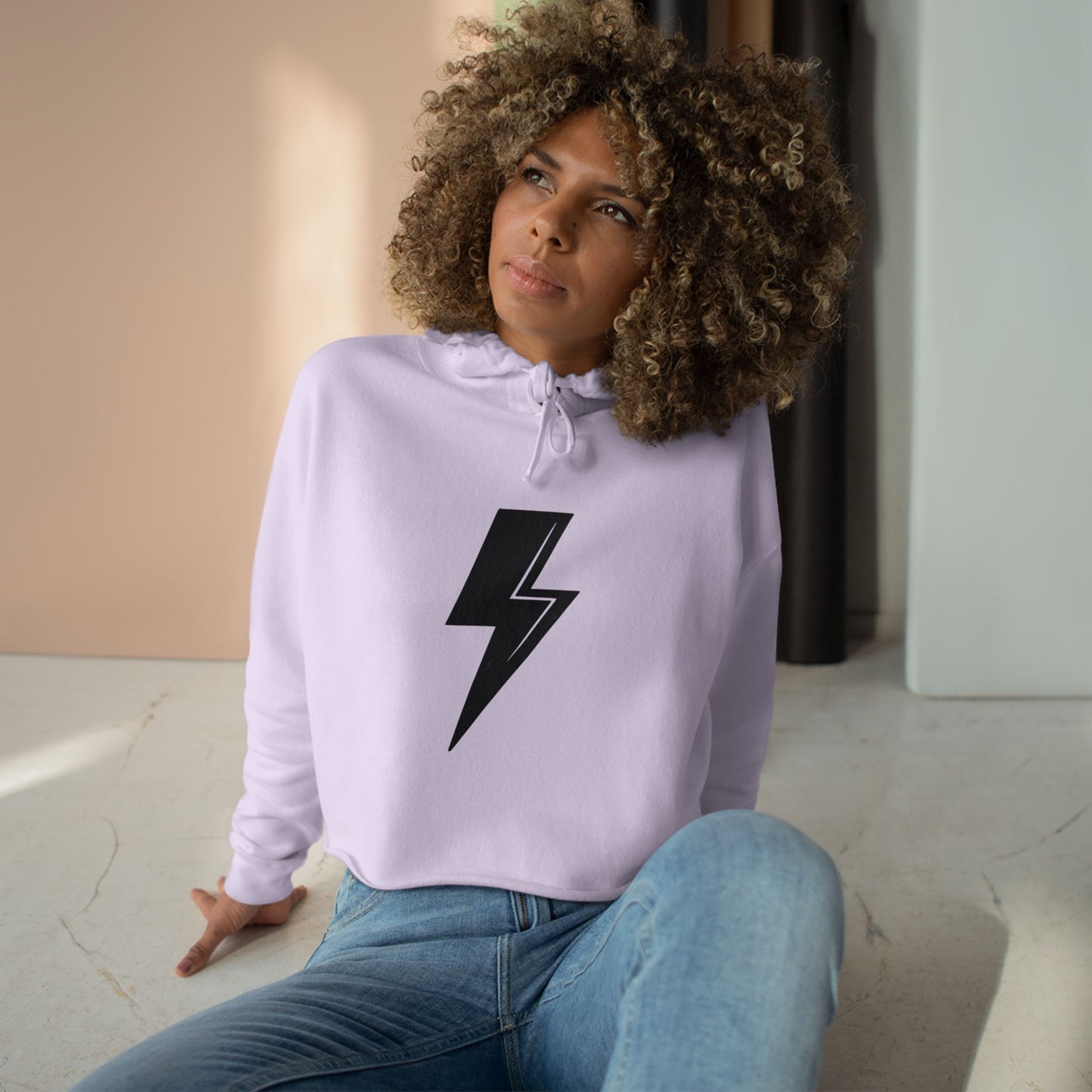 Lightning Bolt Crop Hoodie