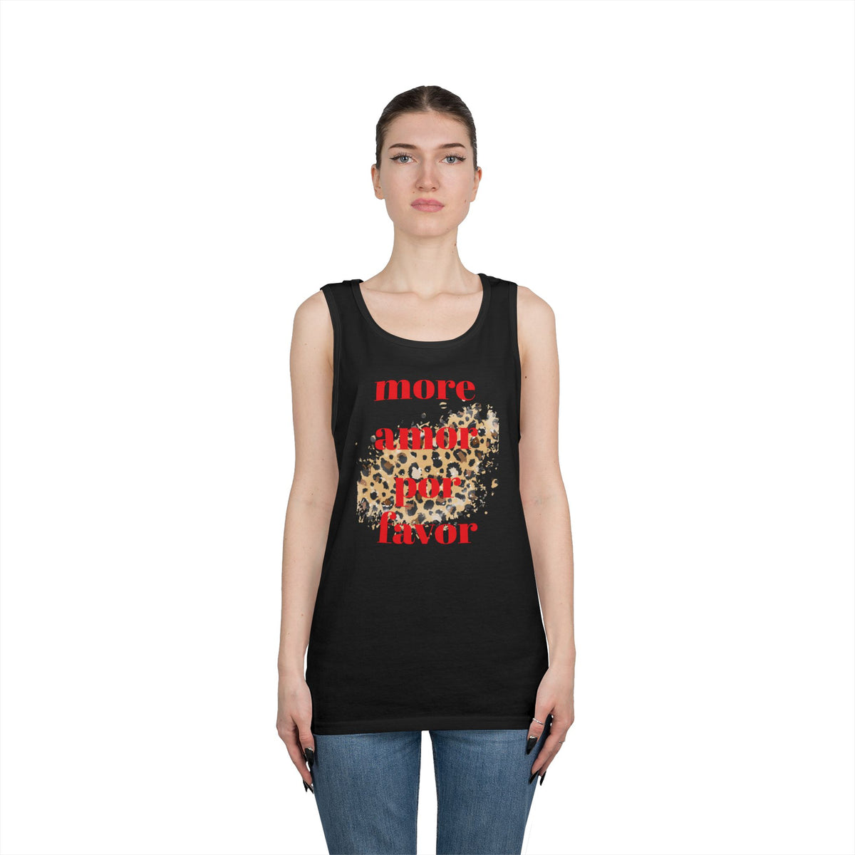 “More Amor Por Favor” Leopard Print Graphic