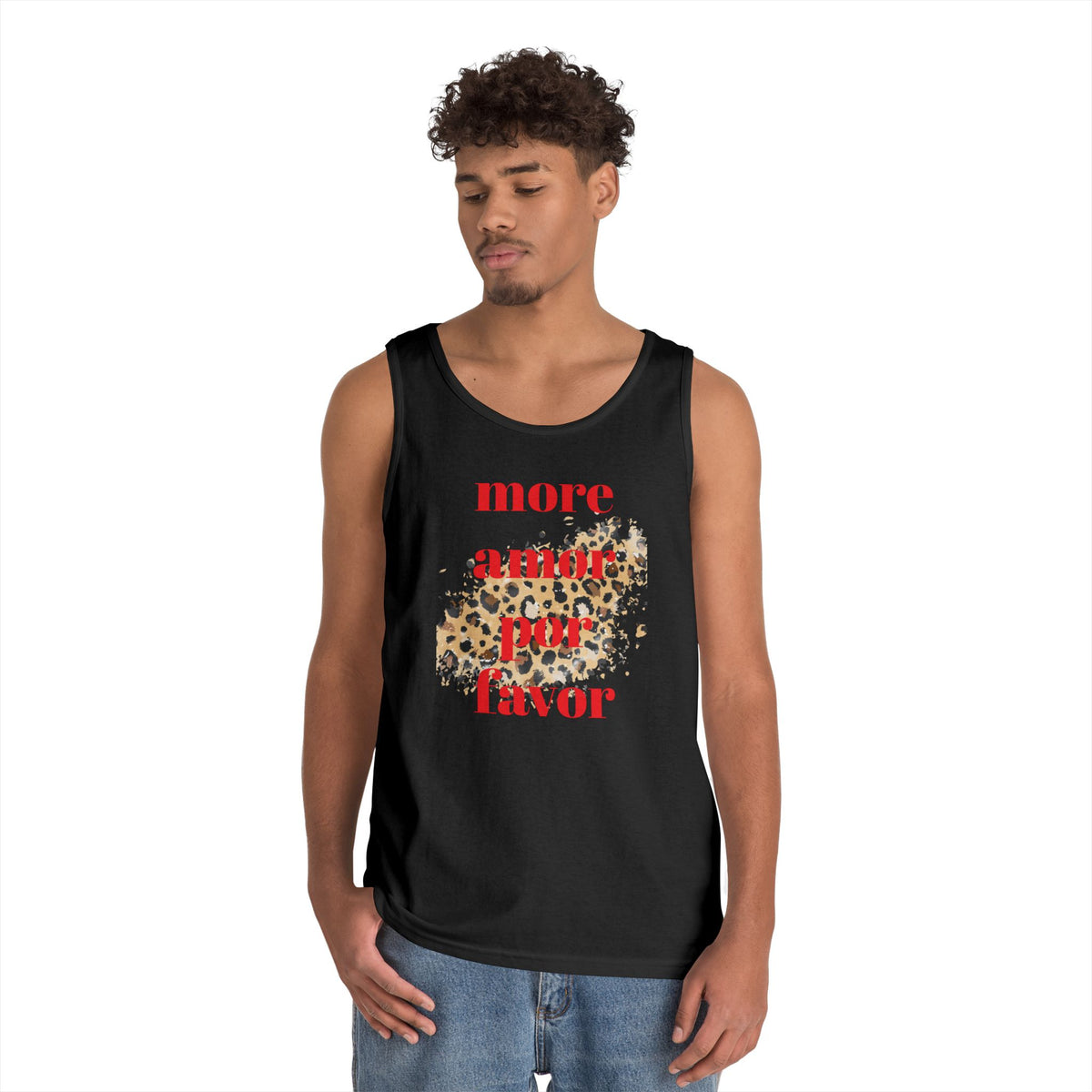 “More Amor Por Favor” Leopard Print Graphic