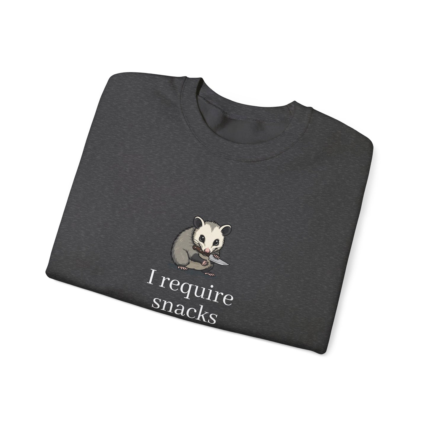 Possum “I require snacks” sweatshirt