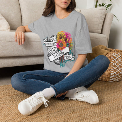Anxiety Is A Lying Bitch T-Shirt — Floral Brain Mental Health Awareness Tee