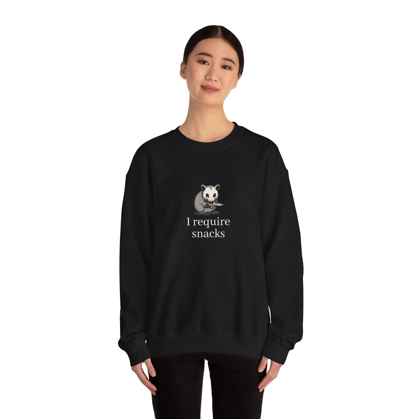 Possum “I require snacks” sweatshirt