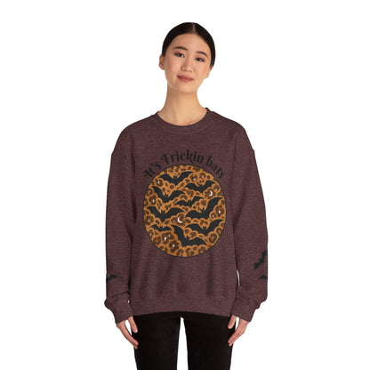 Halloween Bat Sweatshirt, Cozy Unisex Crewneck, Funny Fall Apparel, Spooky Season Gift, Festive Casual Wear