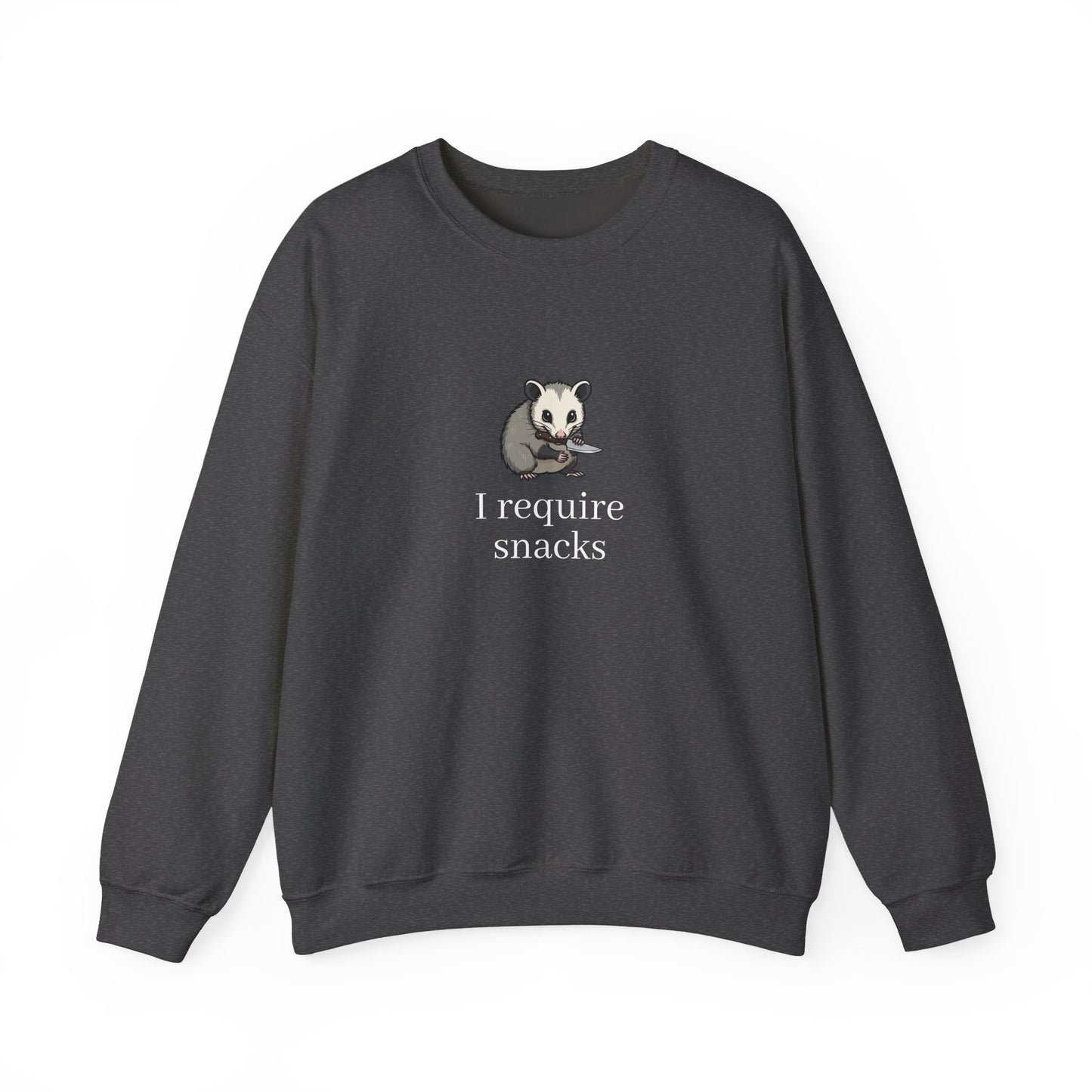 Possum “I require snacks” sweatshirt