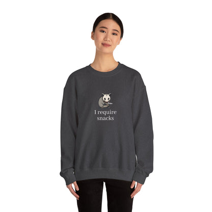 Possum “I require snacks” sweatshirt
