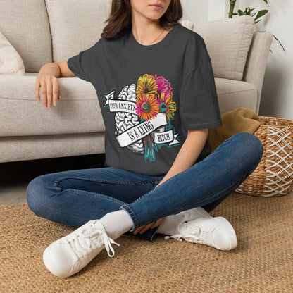 Anxiety Is A Lying Bitch T-Shirt — Floral Brain Mental Health Awareness Tee