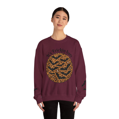 Halloween Bat Sweatshirt, Cozy Unisex Crewneck, Funny Fall Apparel, Spooky Season Gift, Festive Casual Wear