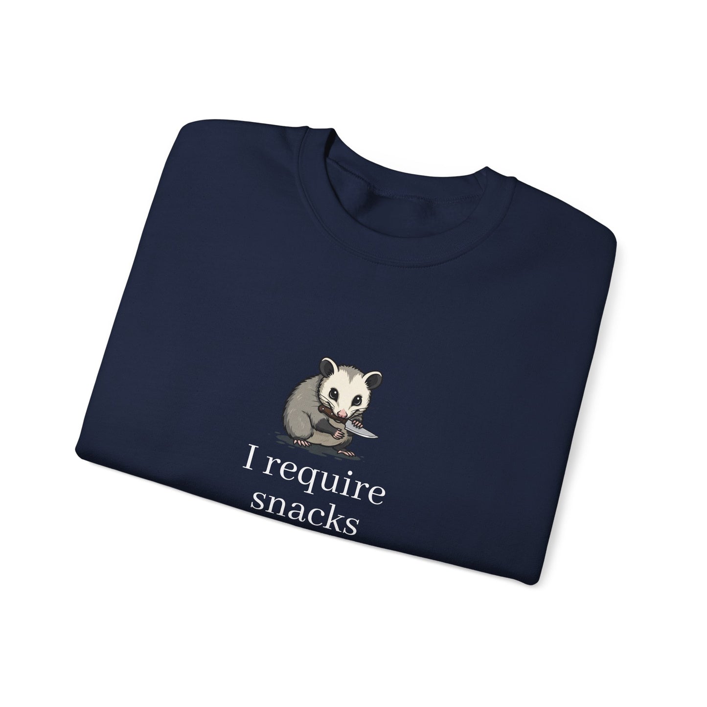 Possum “I require snacks” sweatshirt
