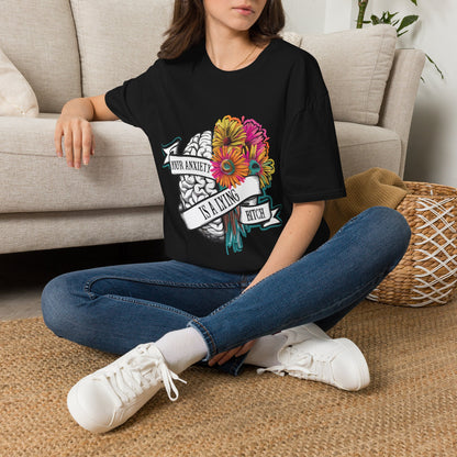 Anxiety Is A Lying Bitch T-Shirt — Floral Brain Mental Health Awareness Tee